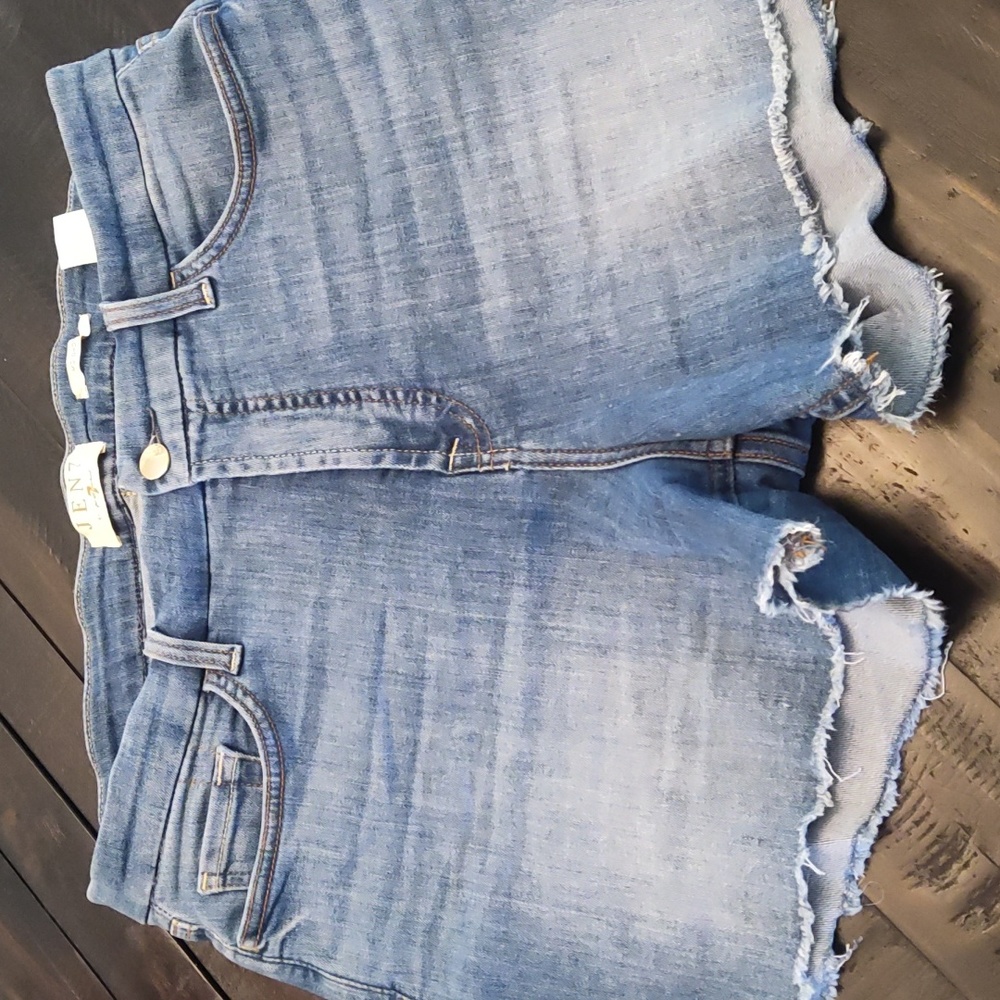7 for all mankind Denim Shorts, Frayed Hem, Sz 10, With Stretch